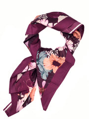 100% Silk Scarves Head Neck Wraps Digital Design