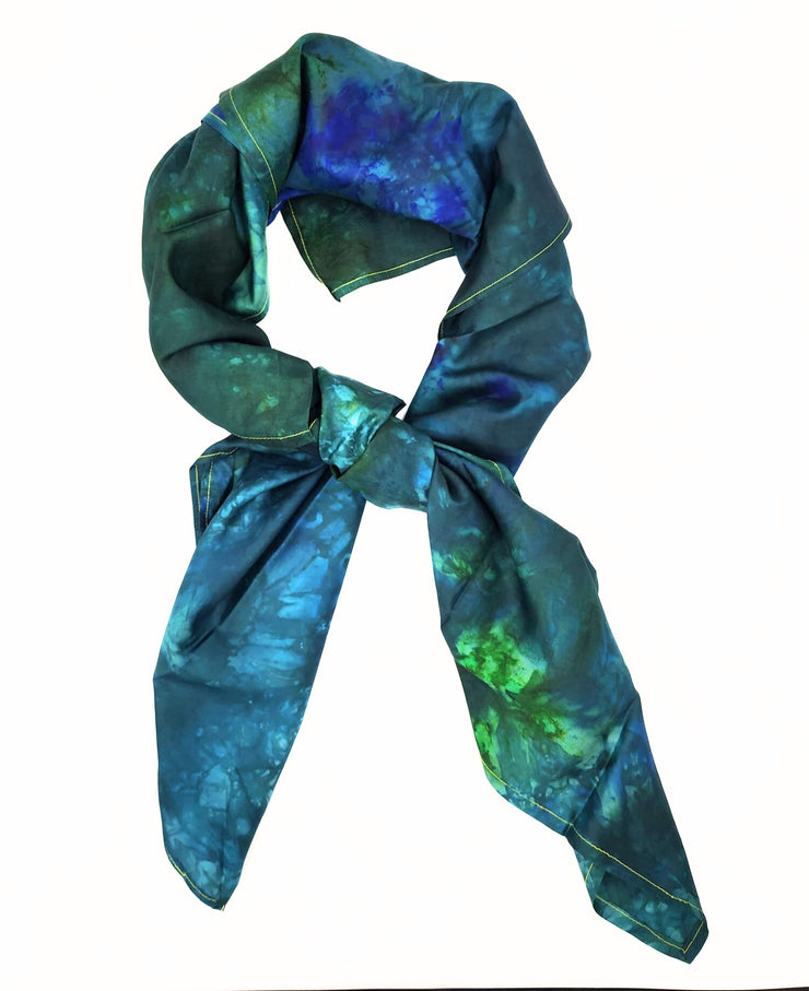 100% Silk Scarf Hand Printed Mulberry Silk Square