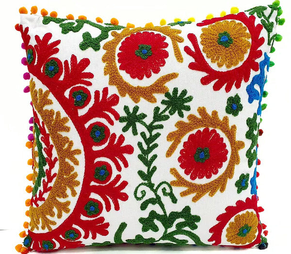 100% Cotton Embroidery Throw Pillow Covers