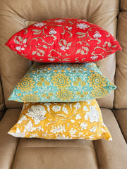 100% Cotton Floral Print Toss Pillow Cover