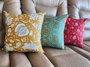 100% Cotton Floral Print Toss Pillow Cover