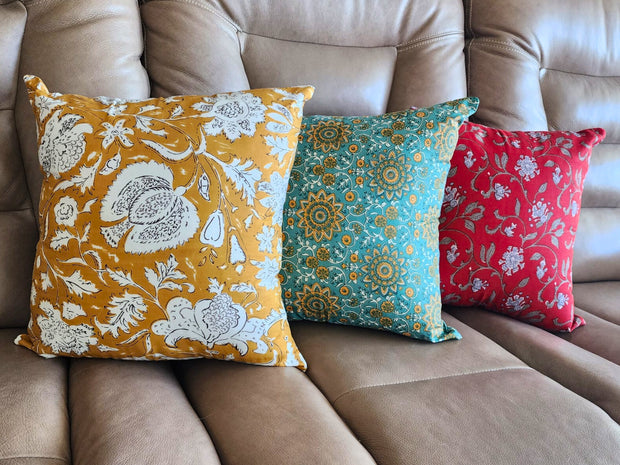 100% Cotton Floral Print Toss Pillow Cover
