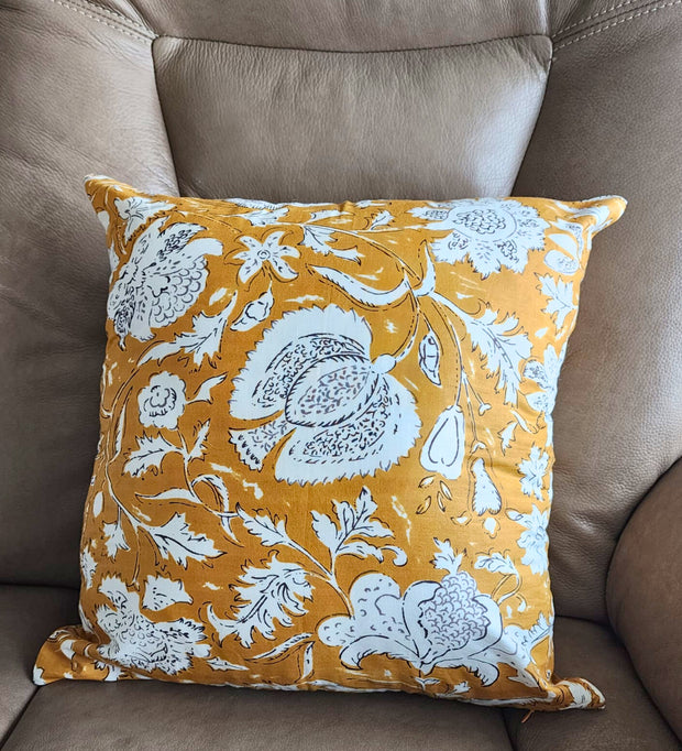 100% Cotton Floral Print Toss Pillow Cover